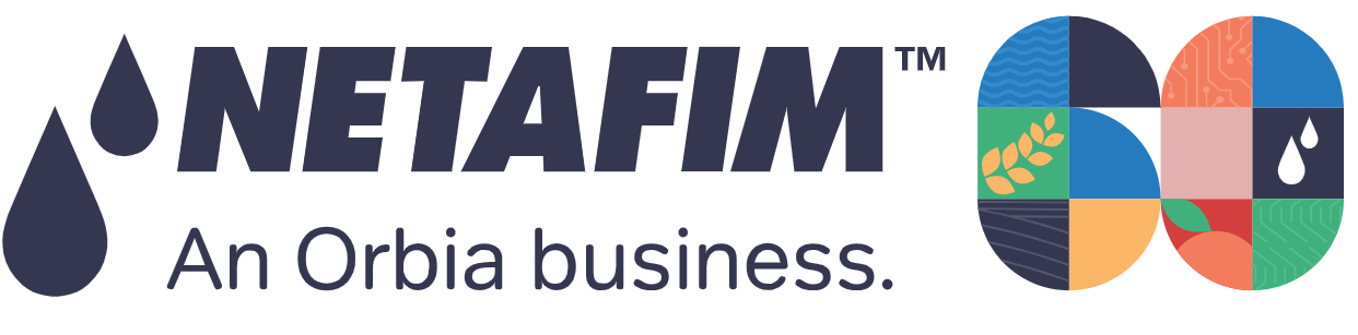 Logo de Netafim, marca de sistemas de riego por goteo y microaspersión